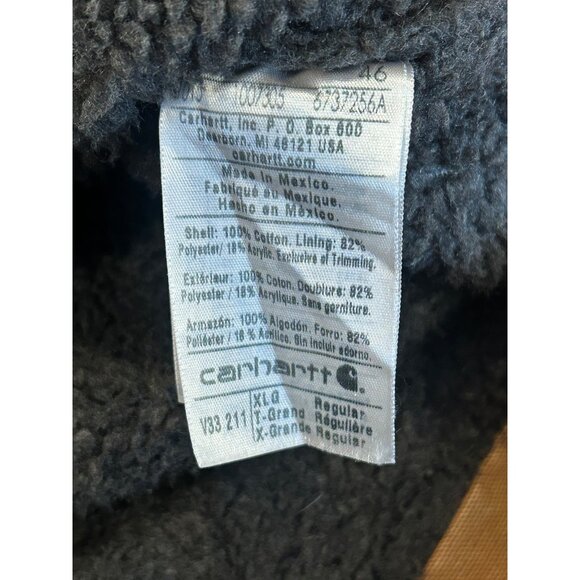 Carhartt V33-211 Sandstone Sherpa-Lined Mock-Neck Vest Full Zip Brown Men's XL - Picture 8 of 8